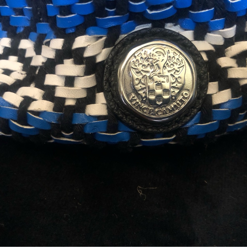 Vince Camuto Black and Blue Woven Handbag